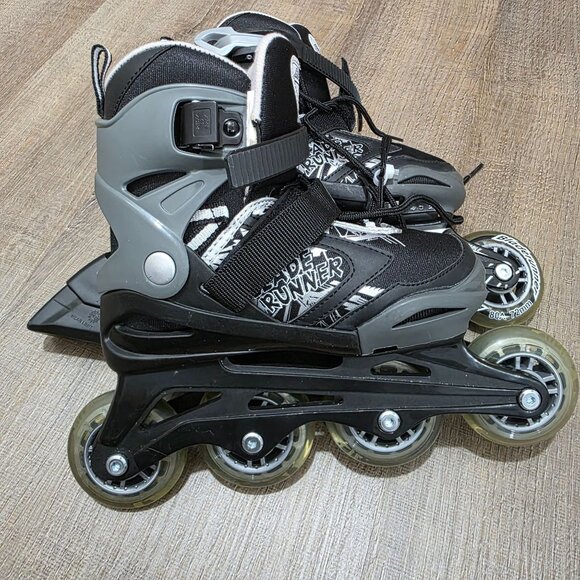 Bladerunner Phoenix Adjustable Inline Skates Youth Size 1–4 Black Gray Used No B - Picture 1 of 11